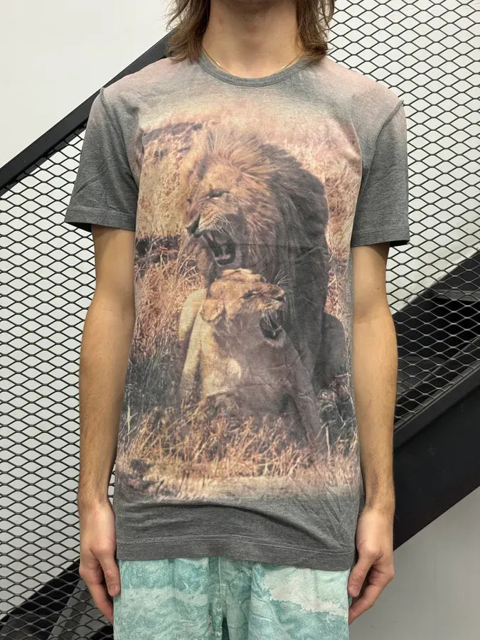 2000s Dolce & Gabbana Grey Lion Kenia Pleasure T-Shirt vtOSGPd 4