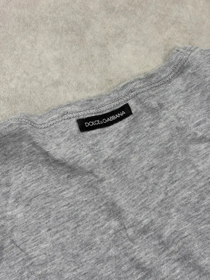 2000s Dolce & Gabbana Grey Tyson V-Neck T-Shirt nszmWPc 6