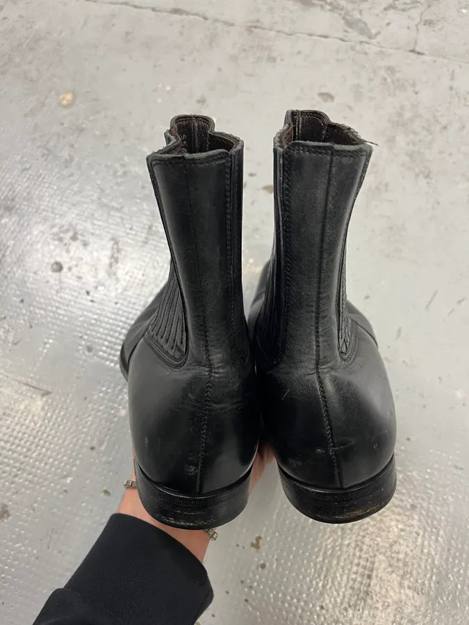 2000s Dolce Gabbana Multi Stitch Black Leather Boots MnDqIJp 4