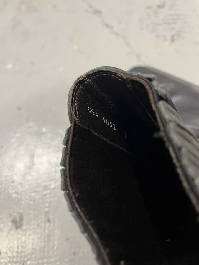 2000s Dolce Gabbana Multi Stitch Black Leather Boots MnDqIJp 7