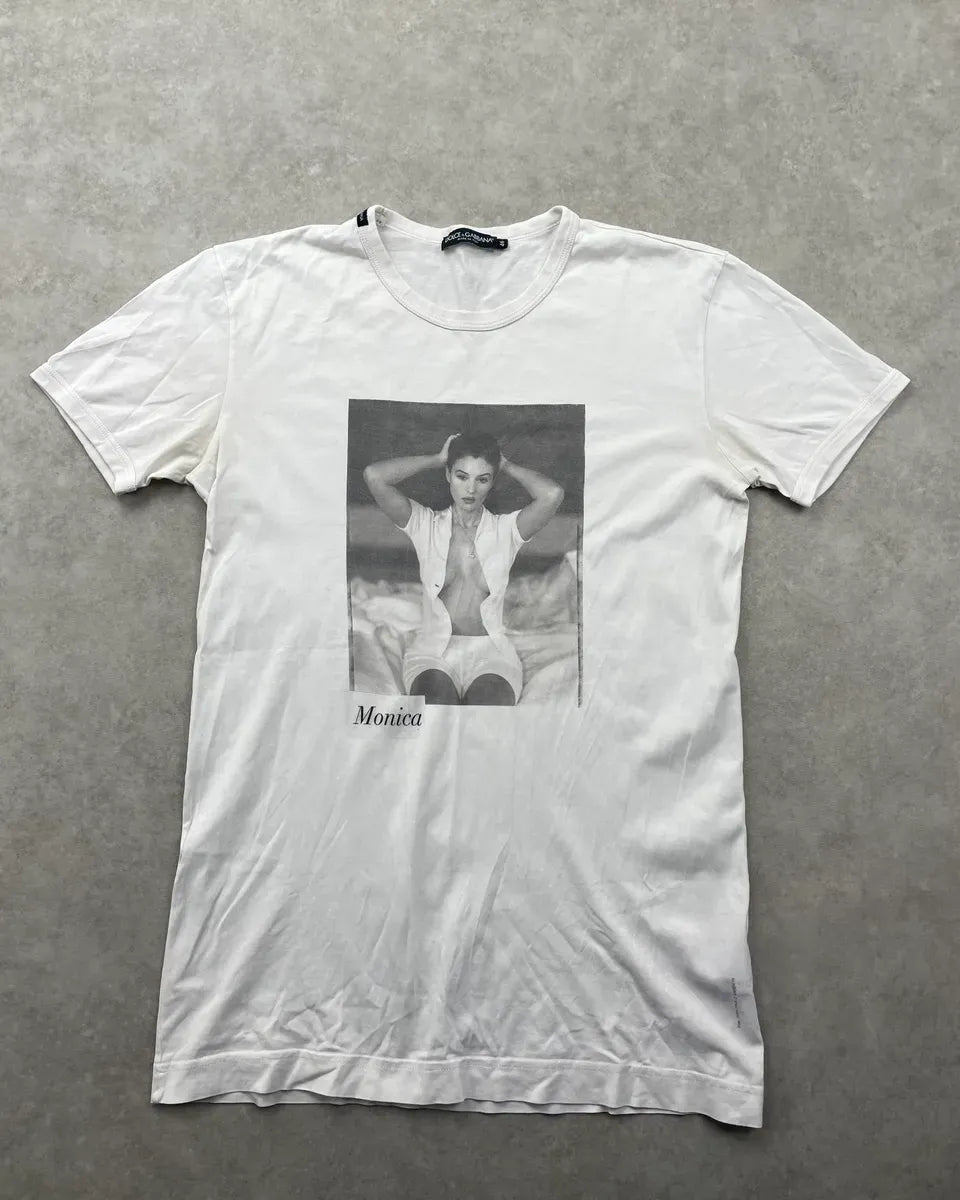 2000s Dolce & Gabbana White Monica Bellucci T-Shirt tJVTvCi 0