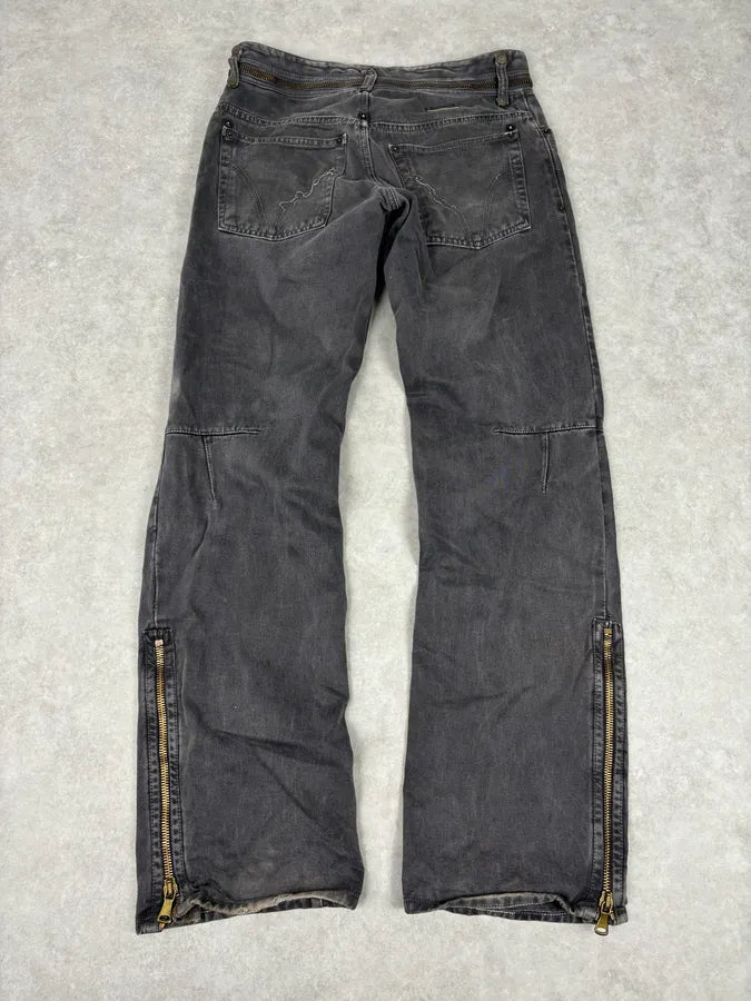 AW2003 Dolce & Gabbana Taupe Zip Waisted Jeans AWwqqyw 2