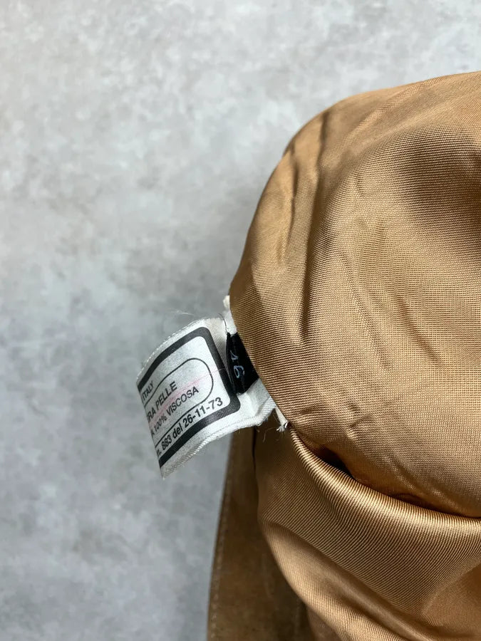 2000s Domenico Croci Suede Camel Leather Pants YurstVE 11