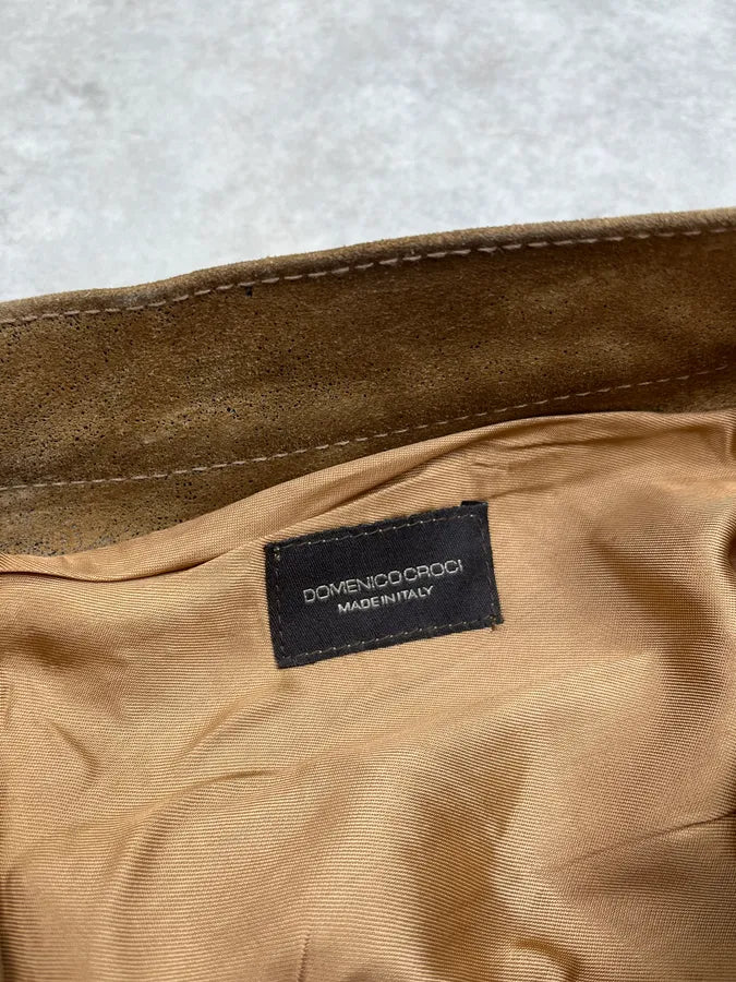 2000s Domenico Croci Suede Camel Leather Pants YurstVE 8