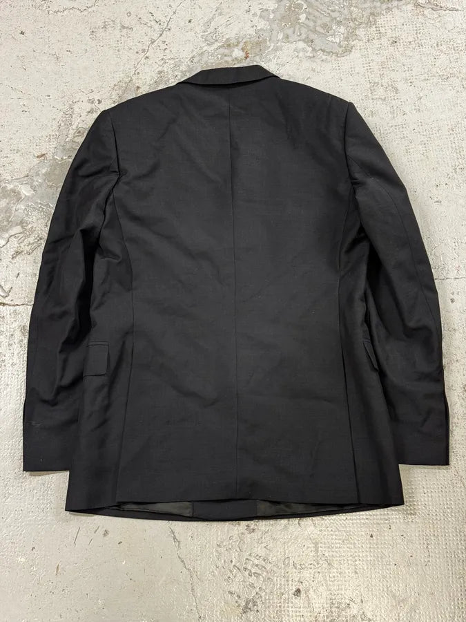 2000s Dries Van Noten Dark Grey Asymmetrical Officer Blazer Jacket eRDAHZF 3