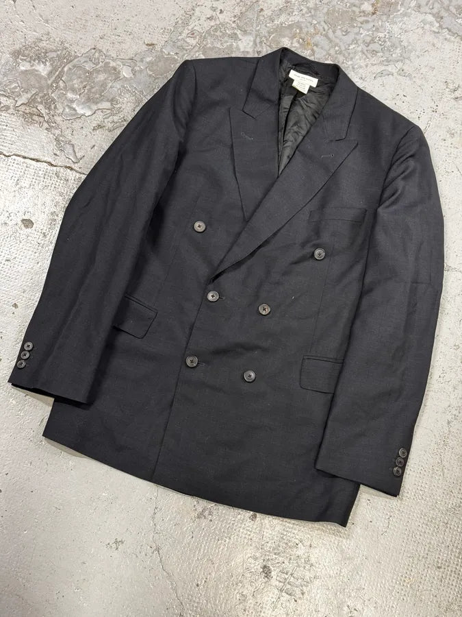 2000s Dries Van Noten Dark Grey Asymmetrical Officer Blazer Jacket eRDAHZF 4