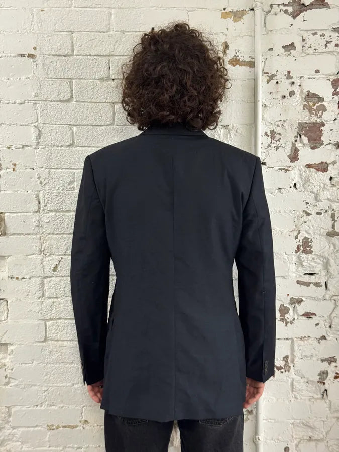 2000s Dries Van Noten Dark Grey Asymmetrical Officer Blazer Jacket eRDAHZF 2