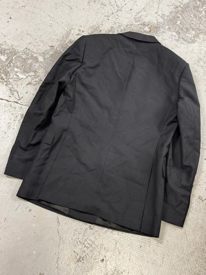 2000s Dries Van Noten Dark Grey Asymmetrical Officer Blazer Jacket eRDAHZF 5