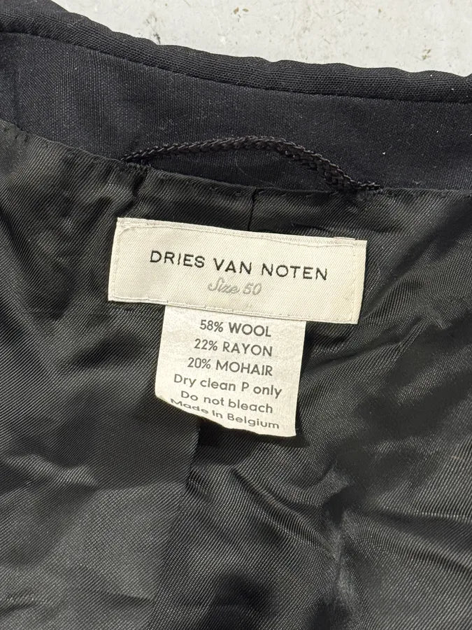 2000s Dries Van Noten Dark Grey Asymmetrical Officer Blazer Jacket eRDAHZF 11