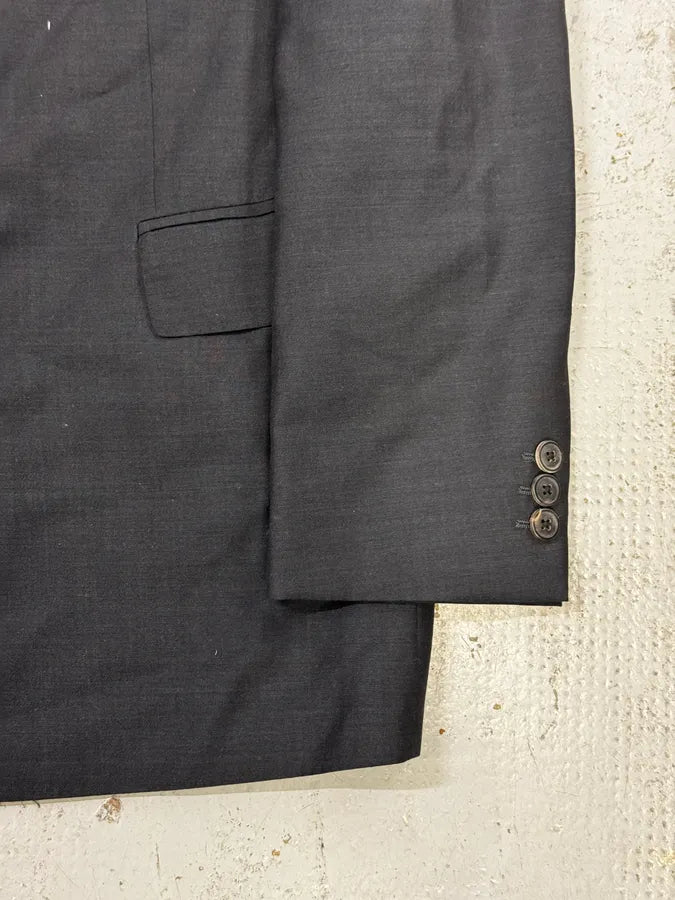 2000s Dries Van Noten Dark Grey Asymmetrical Officer Blazer Jacket eRDAHZF 8