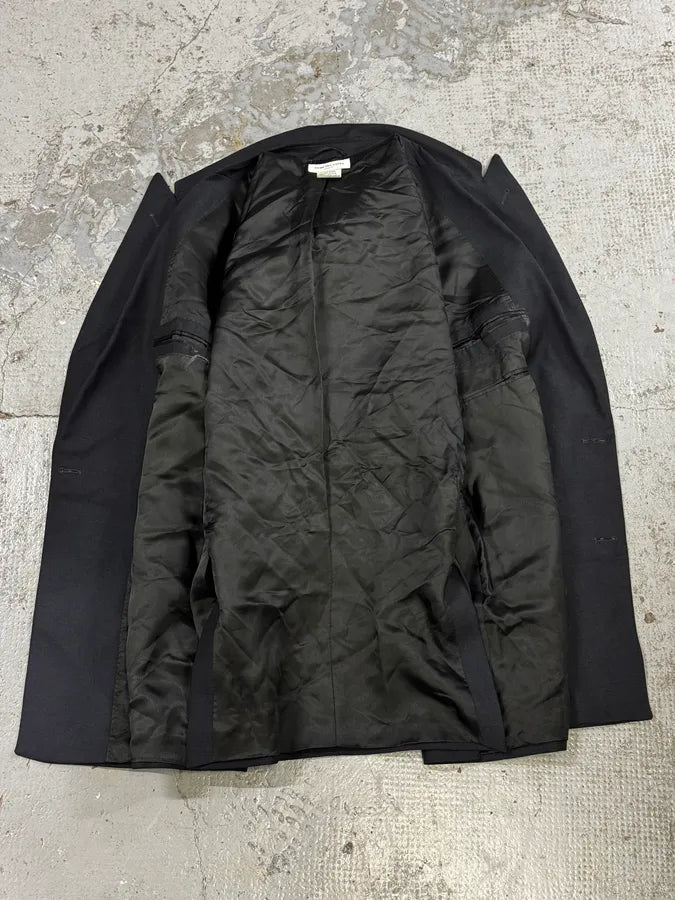 2000s Dries Van Noten Dark Grey Asymmetrical Officer Blazer Jacket eRDAHZF 6