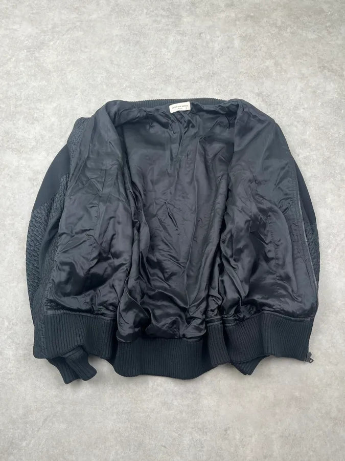 Dries Van Noten Black Hybrid Waffle Jacket JUehLUJ 6