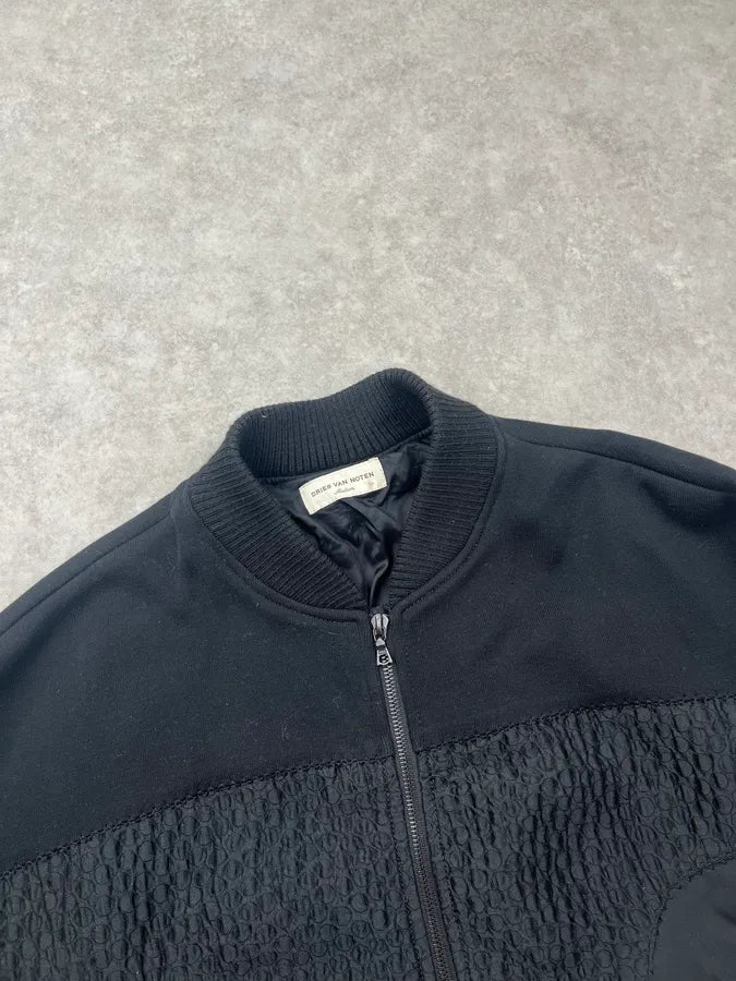 Dries Van Noten Black Hybrid Waffle Jacket JUehLUJ 3