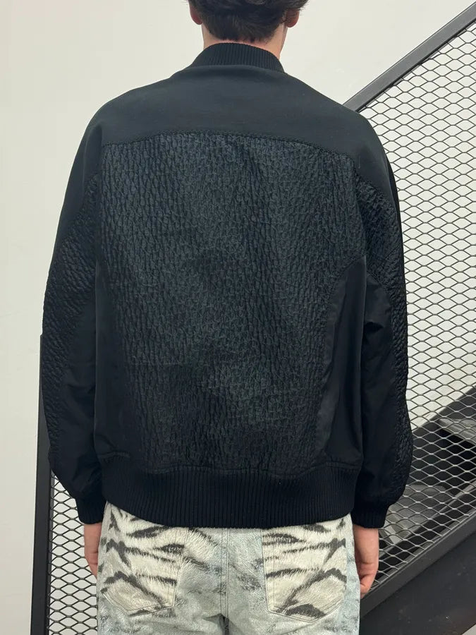 Dries Van Noten Black Hybrid Waffle Jacket JUehLUJ 2