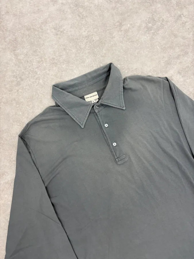 2000s Dries Van Noten Blue Cropped Faded Polo Longsleeves NNasovo 4