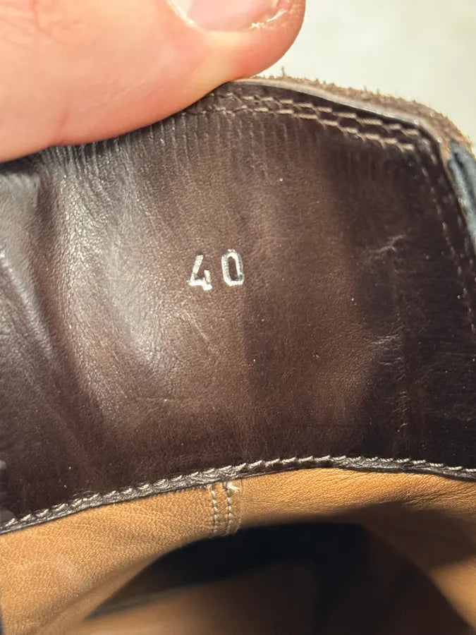 2000s Dries Van Noten Brown Suede Leather Boots vULTiNf 6