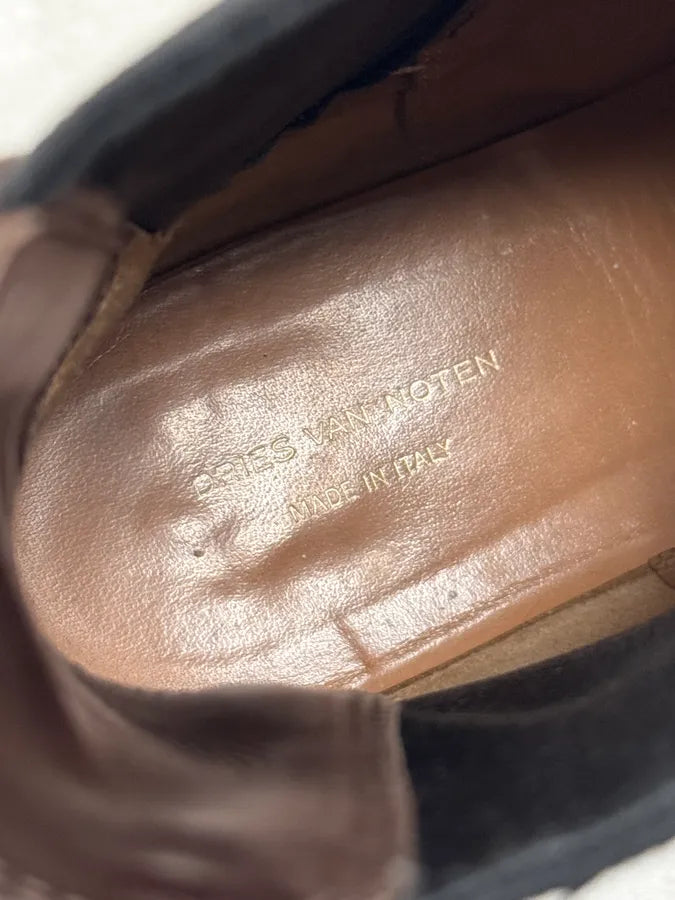 2000s Dries Van Noten Brown Suede Leather Boots vULTiNf 7