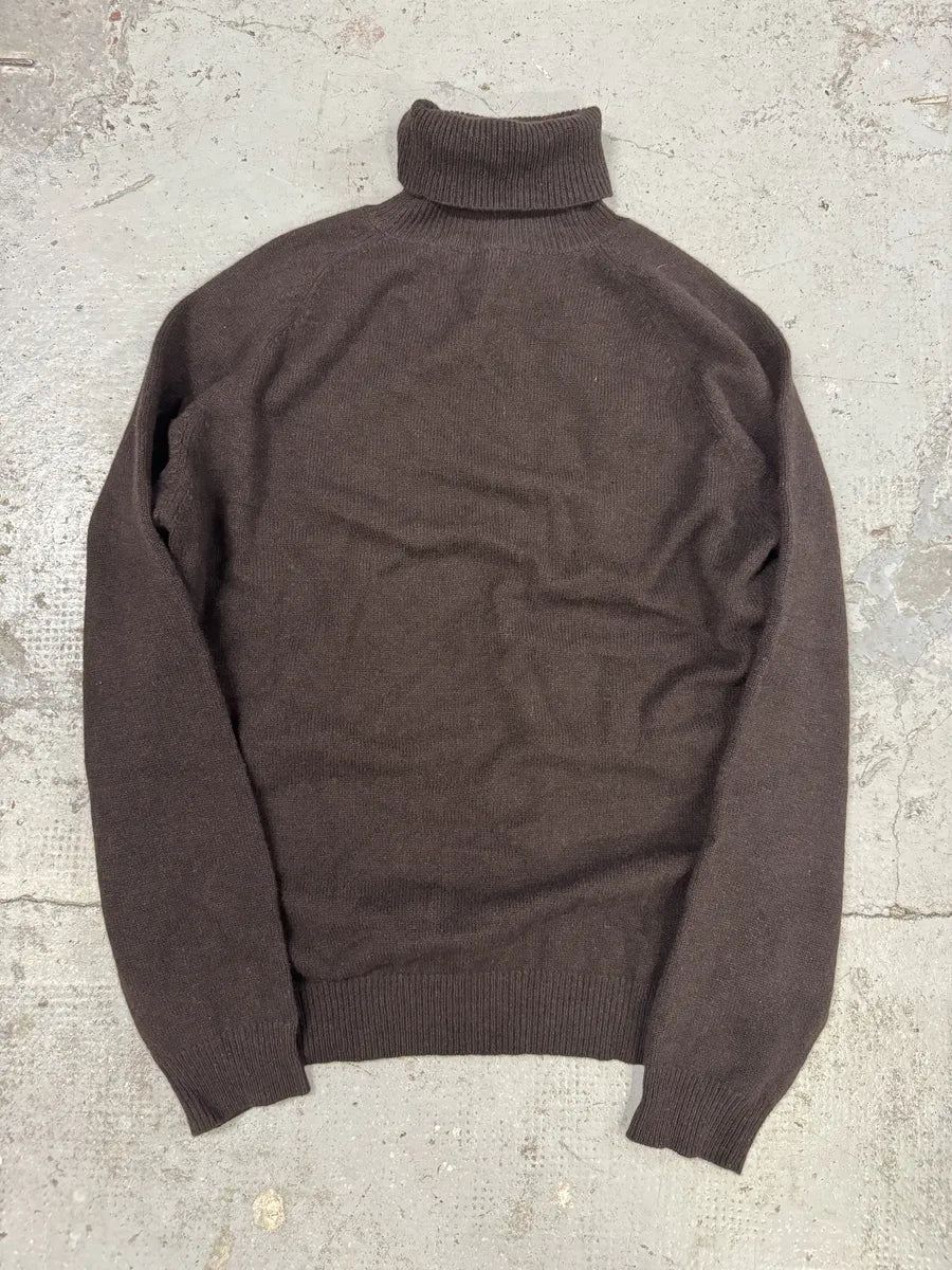 2000s Dries Van Noten Brown Wool Turtleneck tUvhzET 6