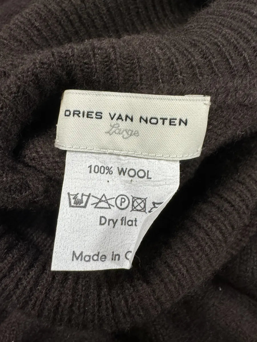 2000s Dries Van Noten Brown Wool Turtleneck tUvhzET 8