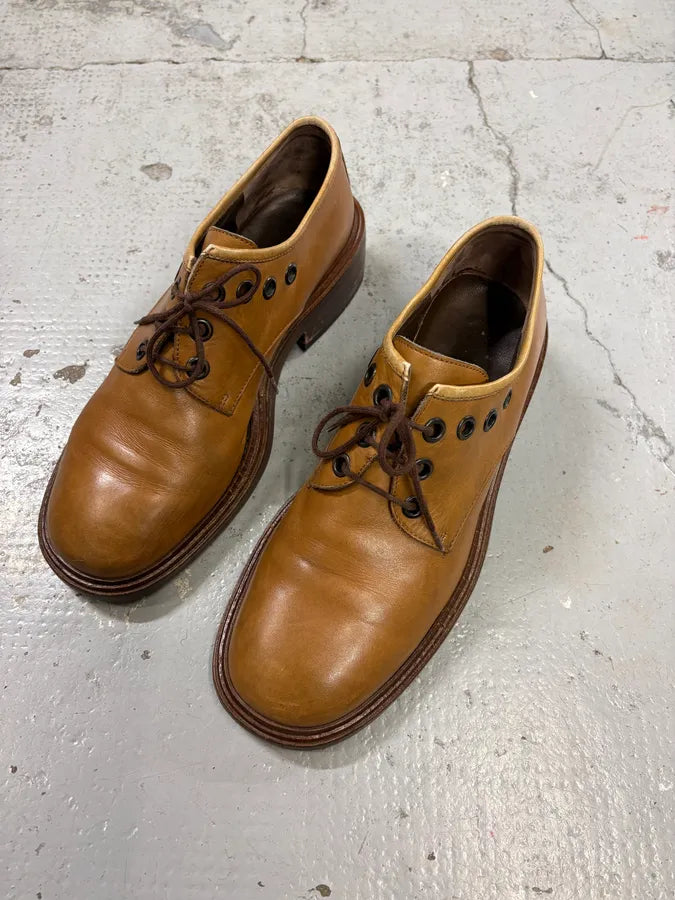 2000s Dries Van Noten Eyeled Camel Leather Loafers OybsfSE 2