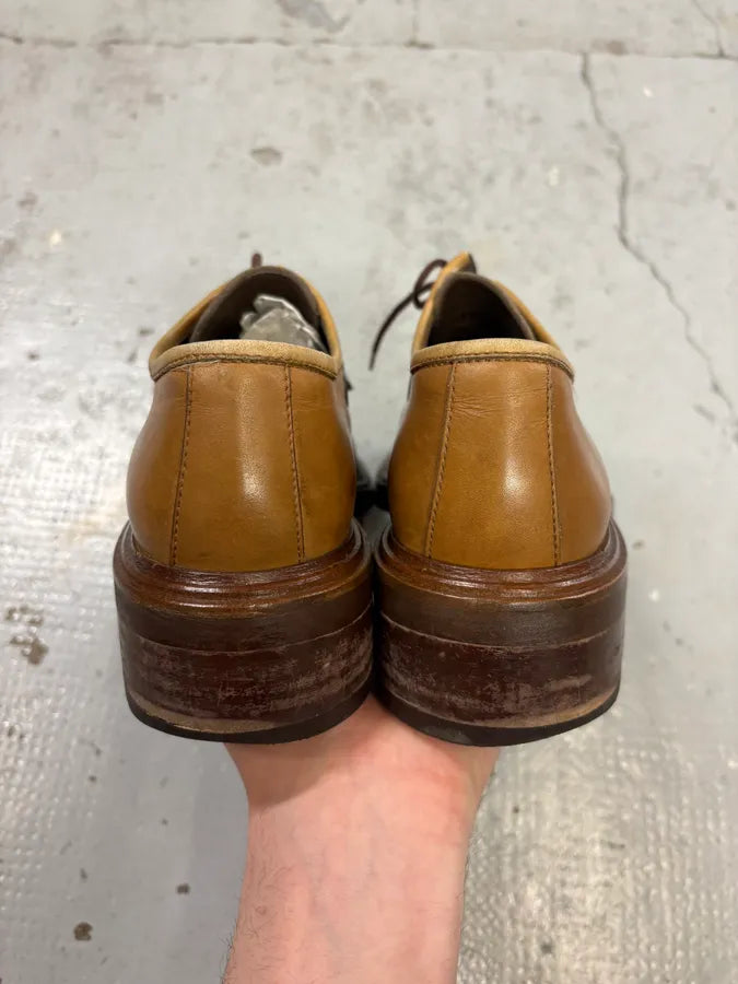 2000s Dries Van Noten Eyeled Camel Leather Loafers OybsfSE 6