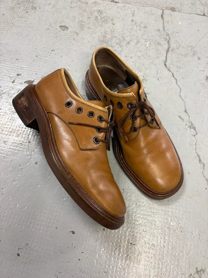 2000s Dries Van Noten Eyeled Camel Leather Loafers OybsfSE 4