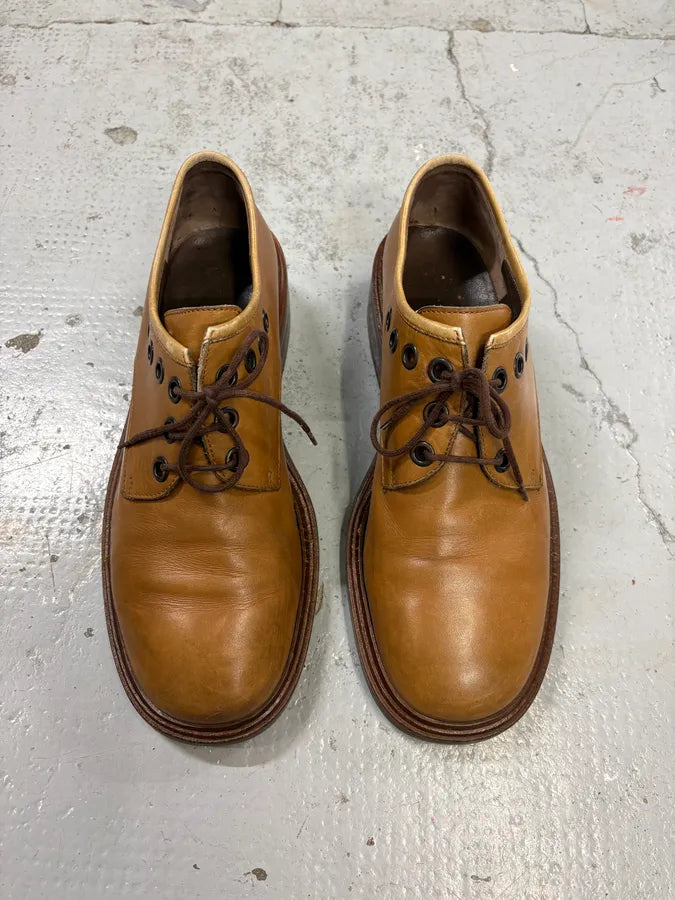 2000s Dries Van Noten Eyeled Camel Leather Loafers OybsfSE 1