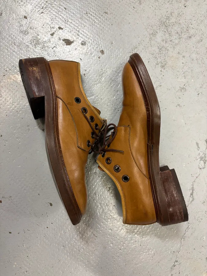 2000s Dries Van Noten Eyeled Camel Leather Loafers OybsfSE 5