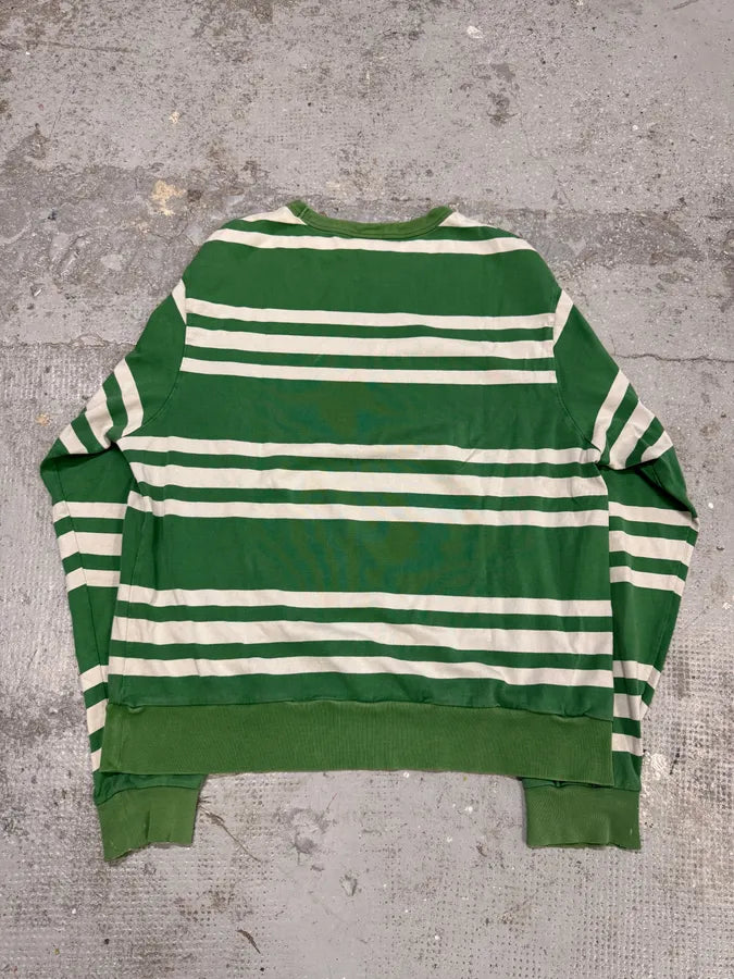 2000s Dries Van Noten Green & White Striped Sweater AEovbsr 3