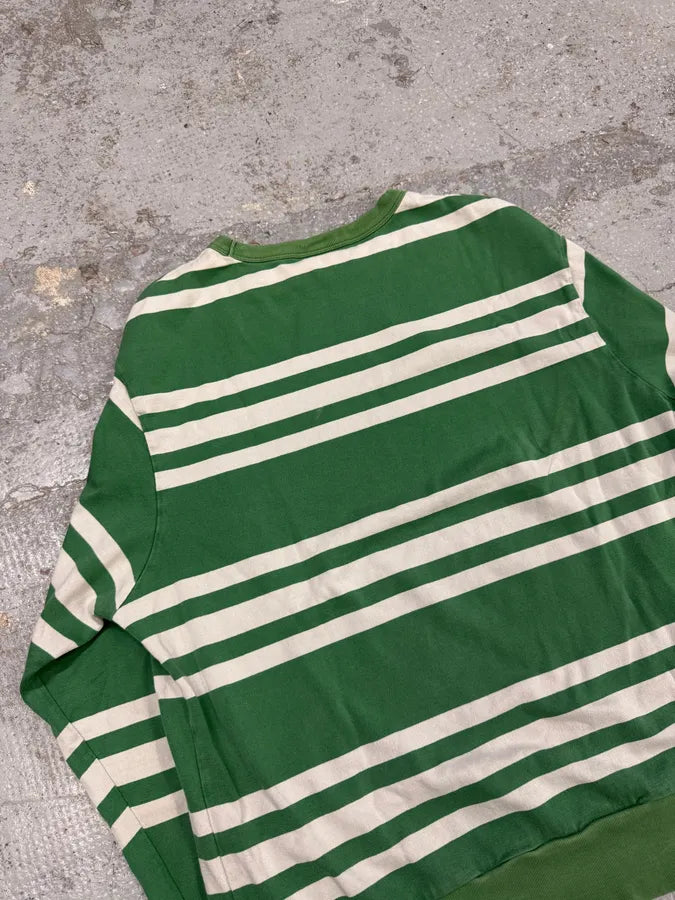 2000s Dries Van Noten Green & White Striped Sweater AEovbsr 4