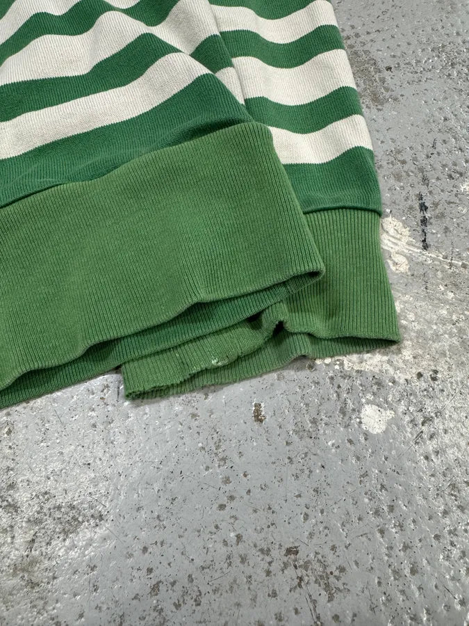 2000s Dries Van Noten Green & White Striped Sweater AEovbsr 8
