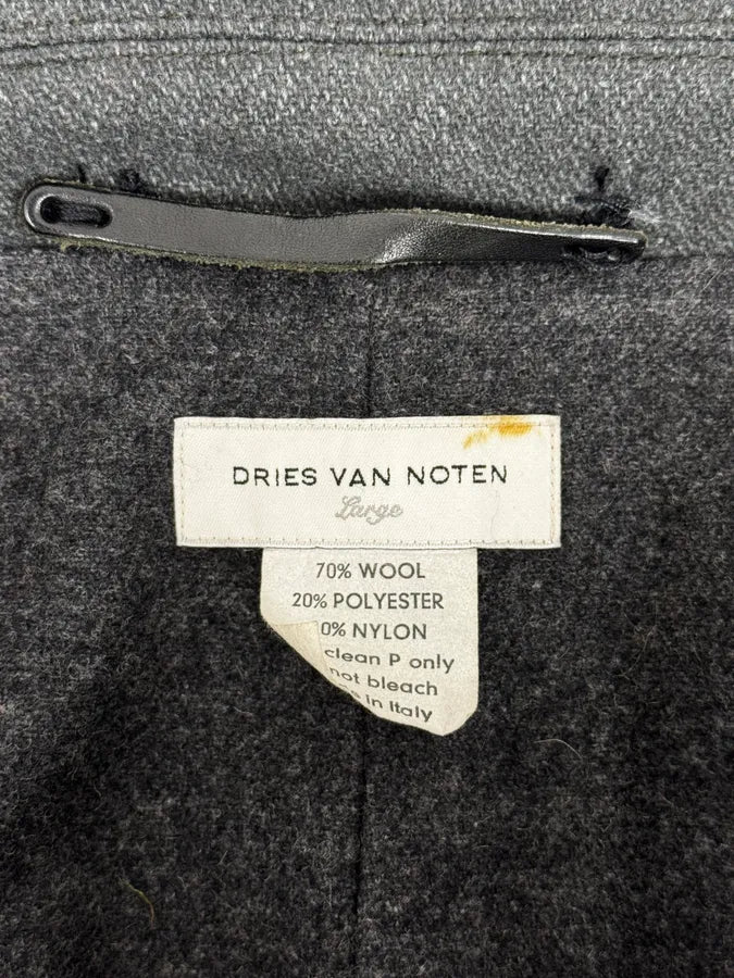 2000s Dries Van Noten Grey Officer Wool Pea Coat MnwUZtd 10