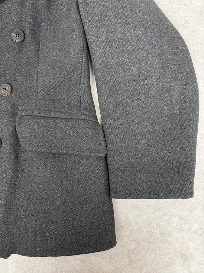 2000s Dries Van Noten Grey Officer Wool Pea Coat MnwUZtd 8