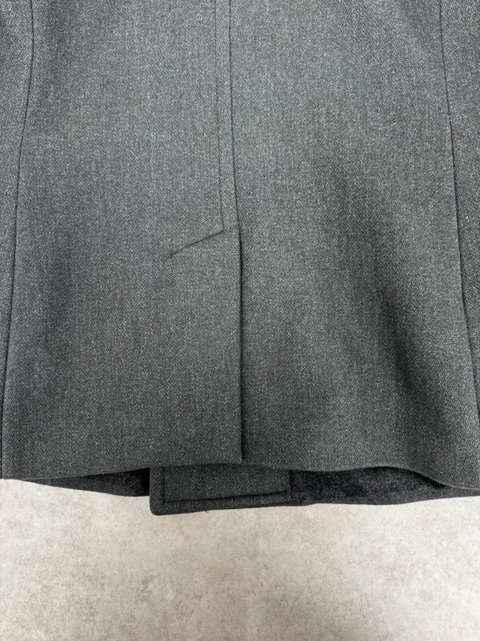 2000s Dries Van Noten Grey Officer Wool Pea Coat MnwUZtd 9