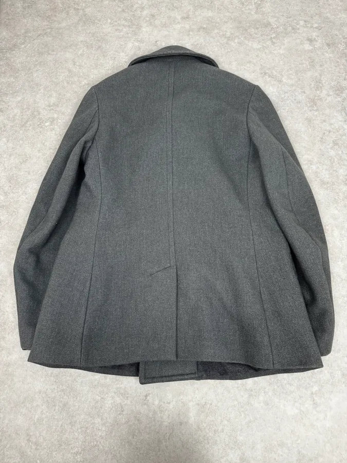 2000s Dries Van Noten Grey Officer Wool Pea Coat MnwUZtd 3