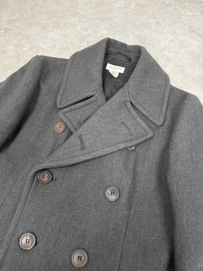 2000s Dries Van Noten Grey Officer Wool Pea Coat MnwUZtd 5