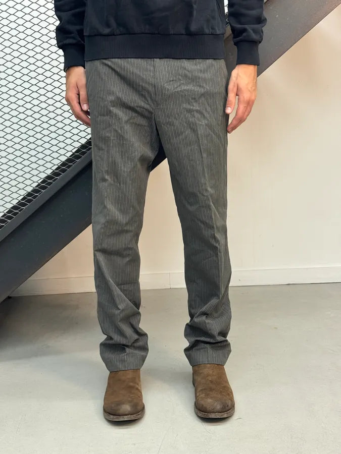2000s Dries van Noten Grey Tailored Pinstripe Pants tKEgELA 0