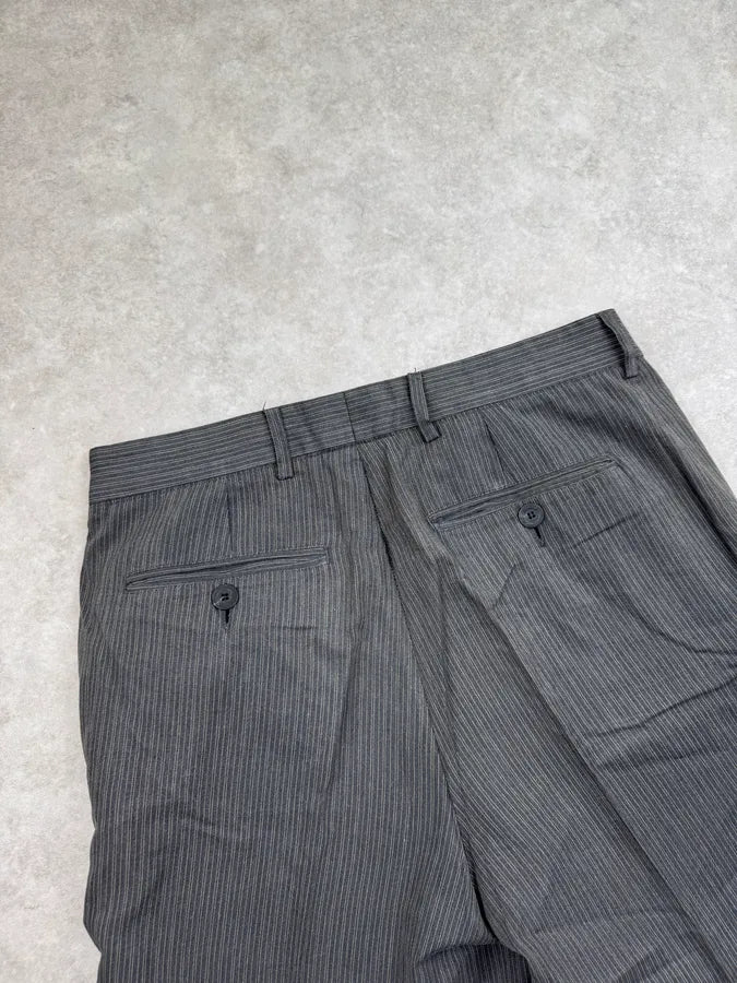 2000s Dries van Noten Grey Tailored Pinstripe Pants tKEgELA 7