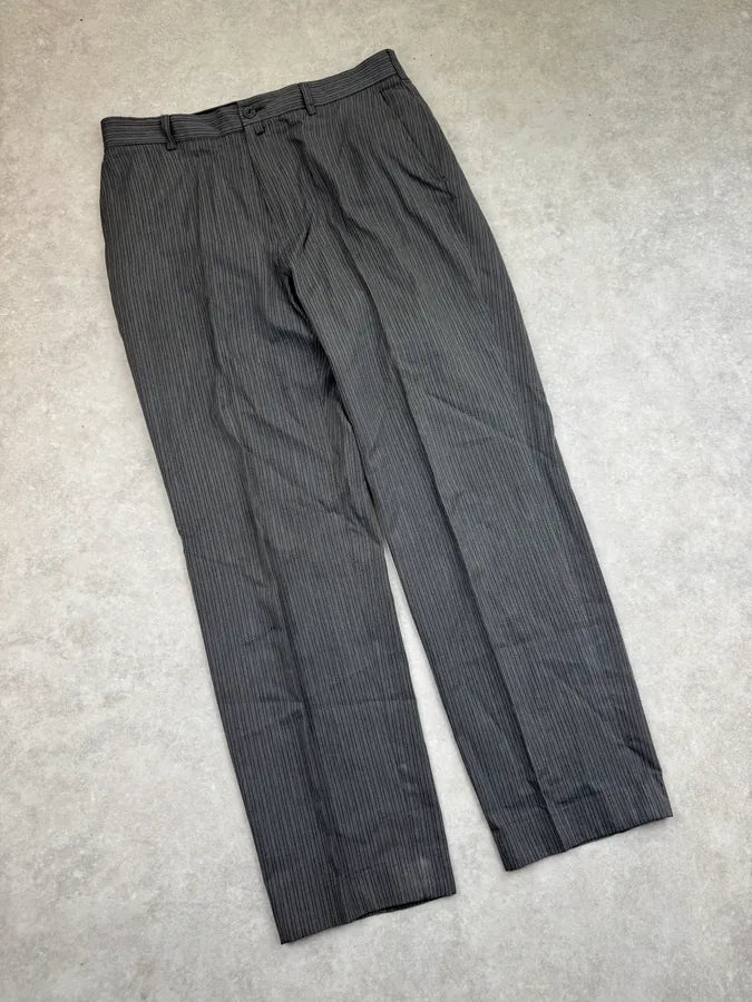 2000s Dries van Noten Grey Tailored Pinstripe Pants tKEgELA 5