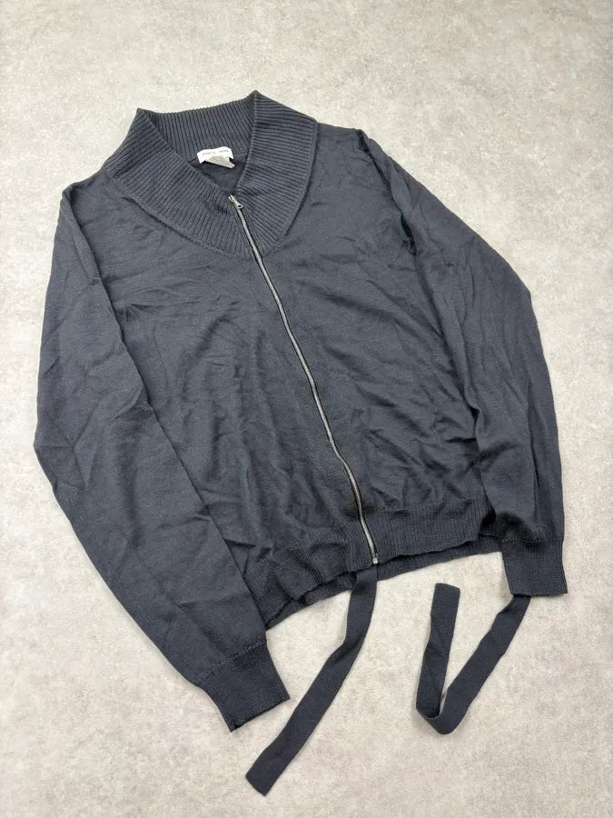 2000s Dries Van Noten Grey Wool Bondage V-Neck Sweater dhMYAZl 3