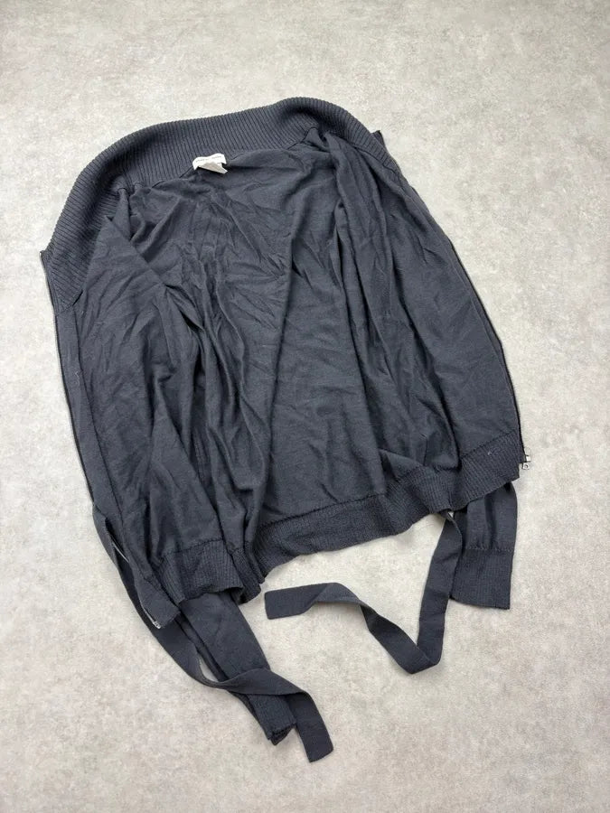 2000s Dries Van Noten Grey Wool Bondage V-Neck Sweater dhMYAZl 6