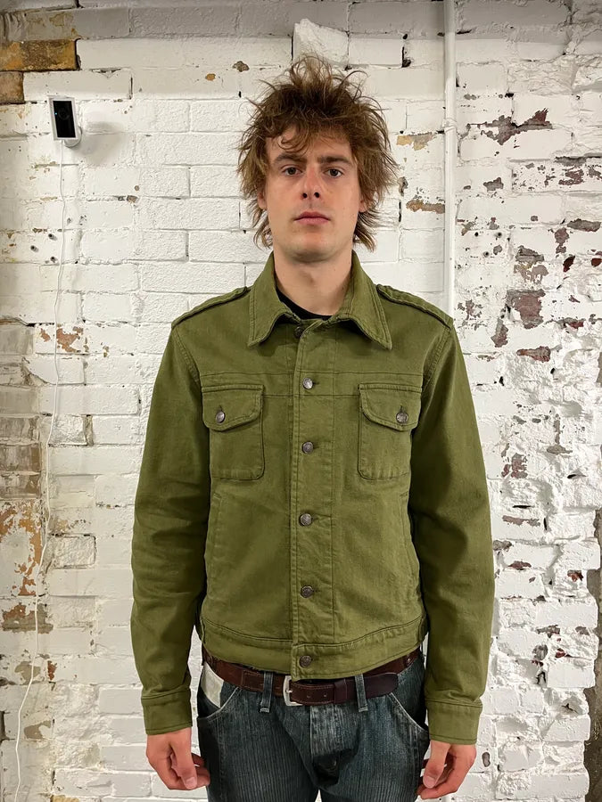 2000s Dries Van Noten Military Green Buttoned Jacket ZpMUxTT 1