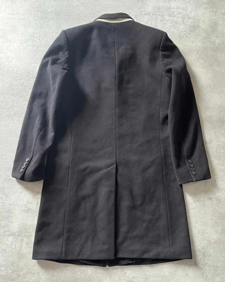 2000s Dries Van Noten Minimalist Navy Wool Long Jacket bWEOdLS 2