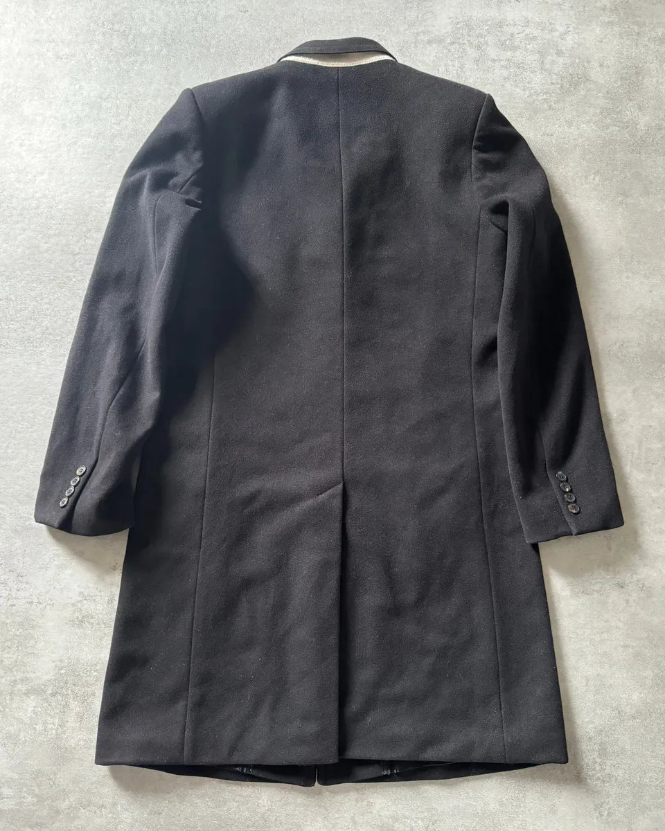 2000s Dries Van Noten Minimalist Navy Wool Long Jacket bWEOdLS 3