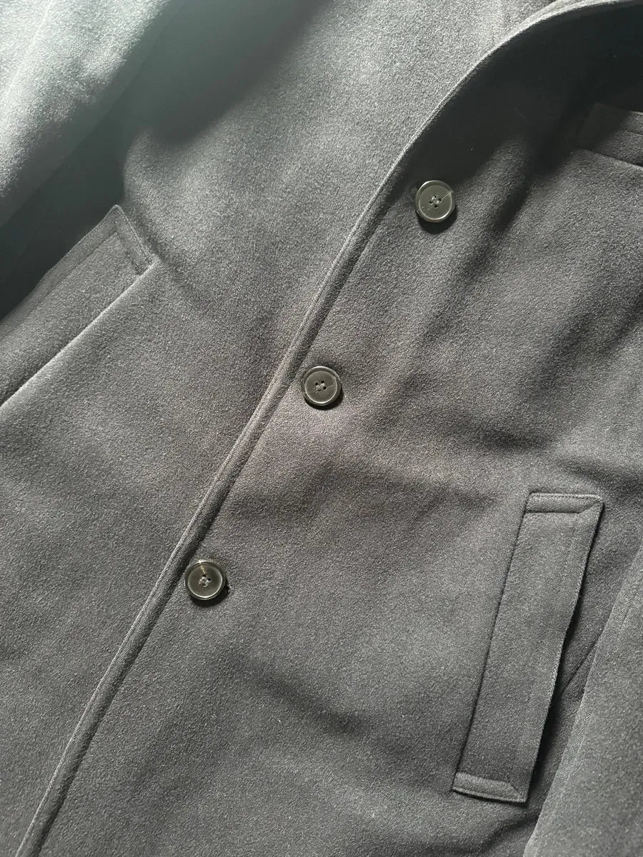 2000s Dries Van Noten Minimalist Navy Wool Long Jacket bWEOdLS 4