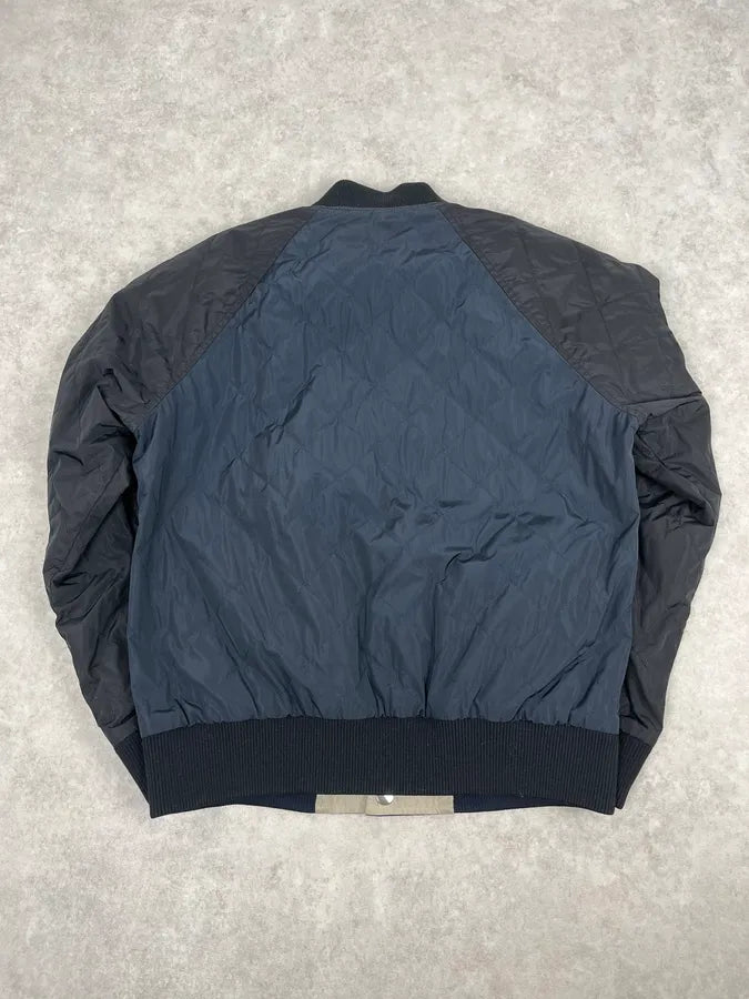 2000s Dries Van Noten Navy & Beige Nylon Reversible Bomber Jacket ellusWp 9