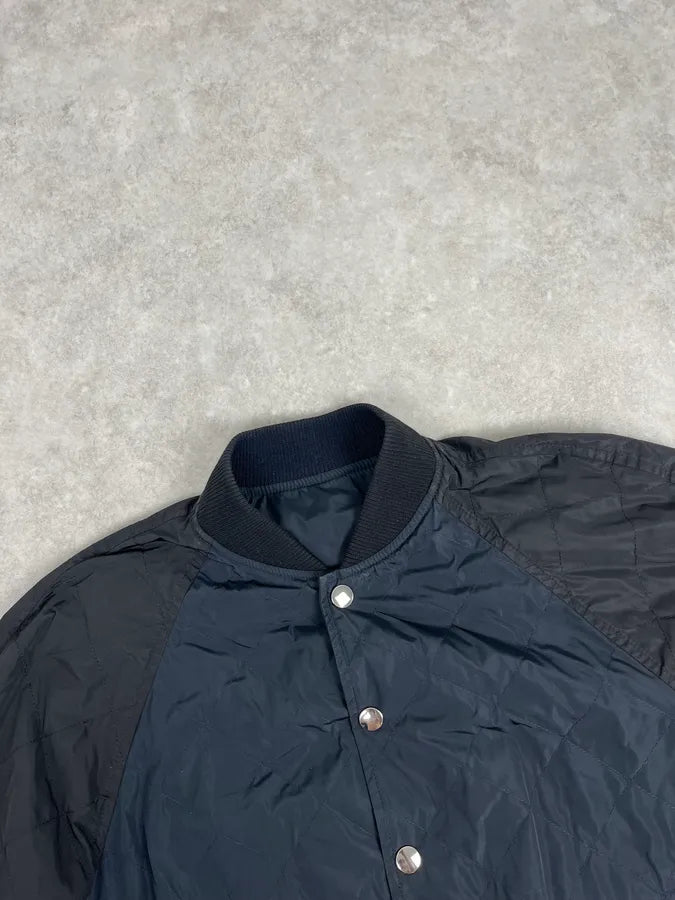 2000s Dries Van Noten Navy & Beige Nylon Reversible Bomber Jacket ellusWp 6