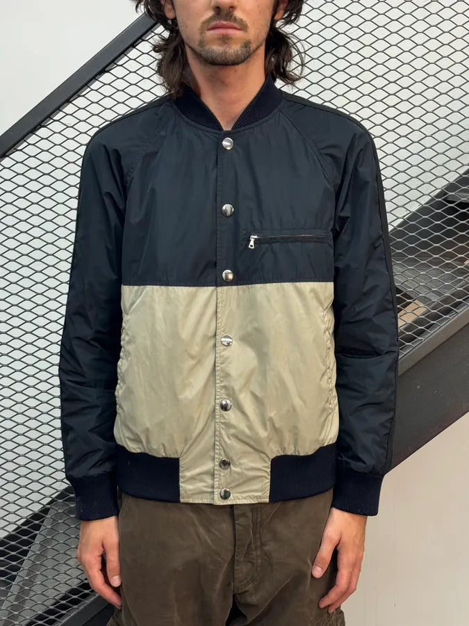 2000s Dries Van Noten Navy & Beige Nylon Reversible Bomber Jacket ellusWp 2