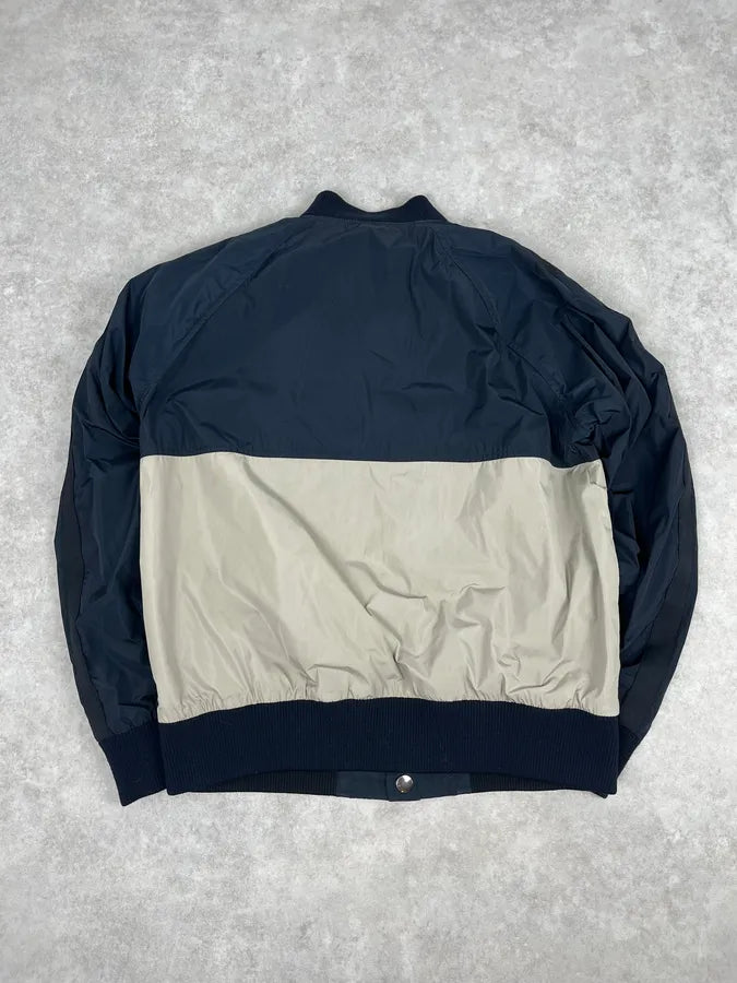 2000s Dries Van Noten Navy & Beige Nylon Reversible Bomber Jacket ellusWp 8