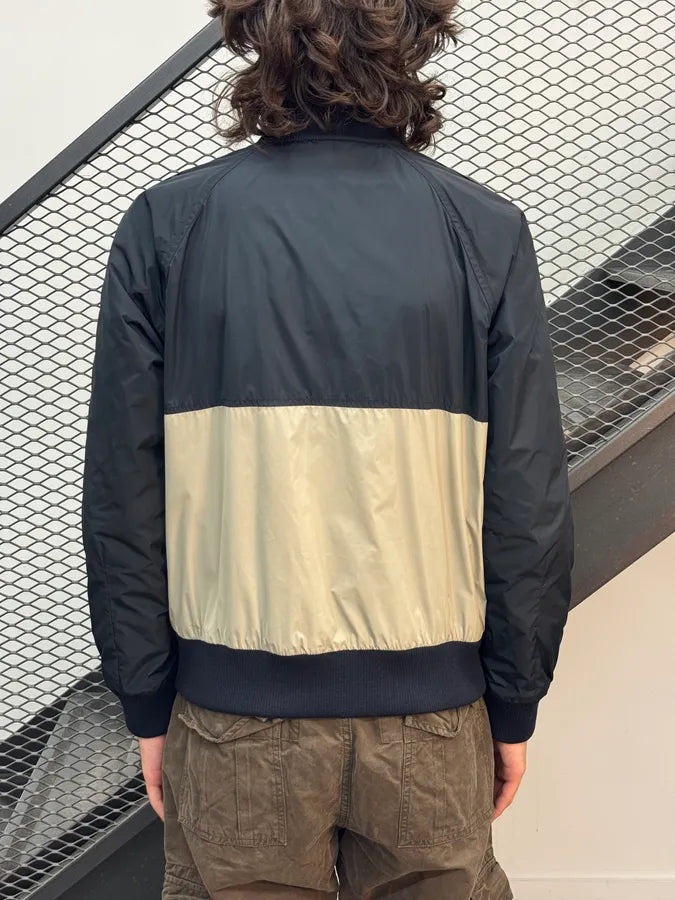 2000s Dries Van Noten Navy & Beige Nylon Reversible Bomber Jacket ellusWp 4